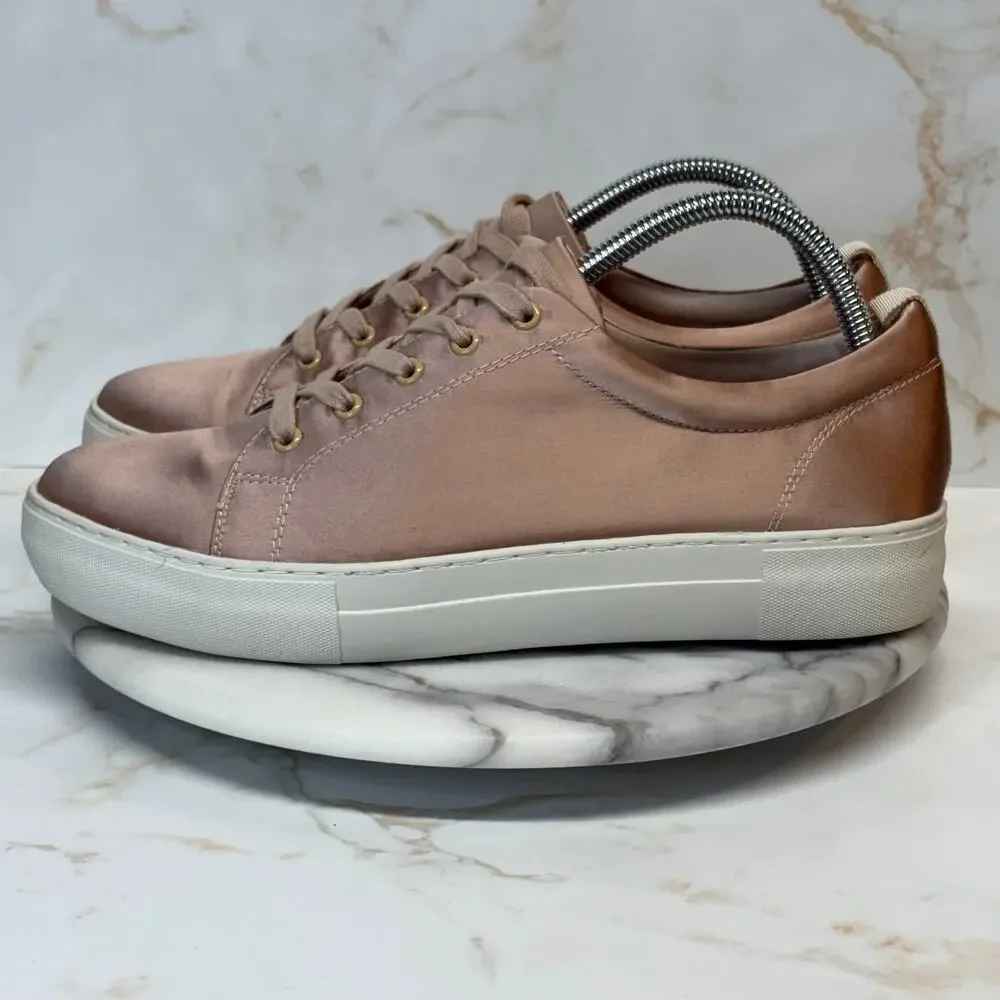 J/Slides Amberr Sneakers Pink Blush‎ Satin Leather Lined Woman's 10 Casual